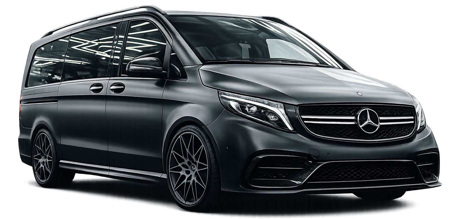matte black mercedes benz v class front view